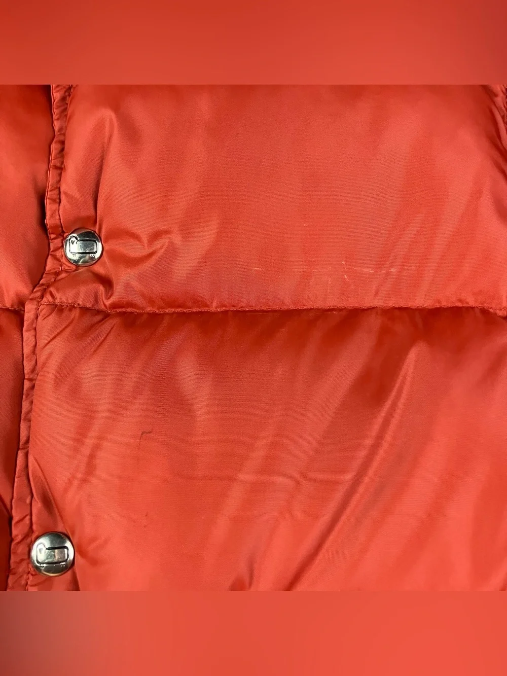 Vintage Woolrich Men’s Size M Down Puffer Vest Snap Front Pockets Burnt Orange.